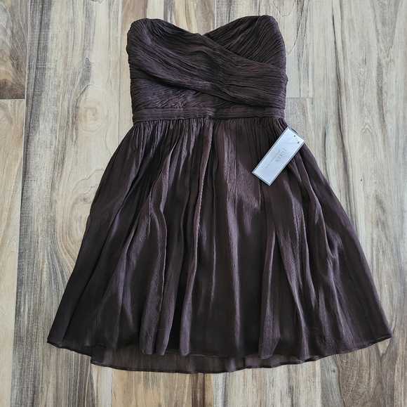 J. Crew Dresses & Skirts - 100% Silk J CREW chocolate sweetheart strapless